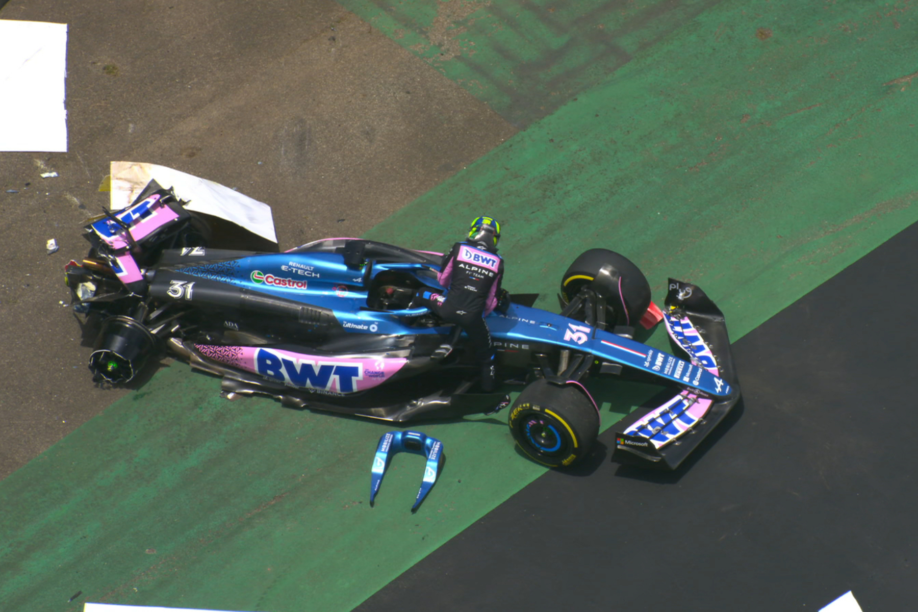 Formel 1 Esteban Ocon Crash Sao Paulo Brasilien GP 2023