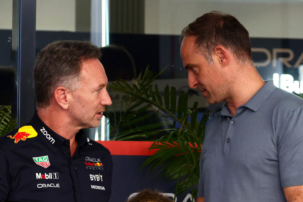 Formel 1 Christian Horner und Oliver Mintzlaff. Credit: Red Bull Content Pool