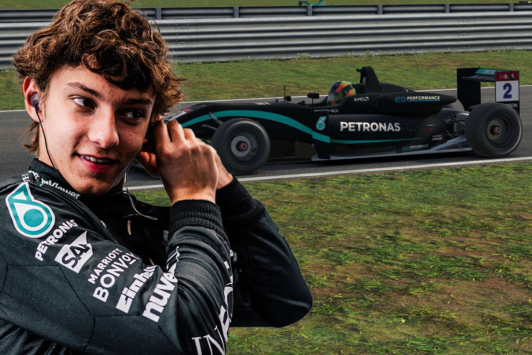 Kimi Antonelli, Mercedes, 2025, iRacing, Credit: Mercedes, iRacing