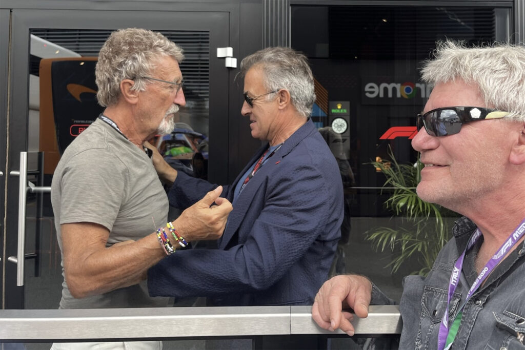 Eddie Jordan, Jean Alesi und Ralf Bach in Monza 2023