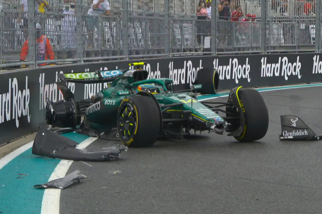 Formel 1 Alonso Aston MartinCrash Miami GP 2025