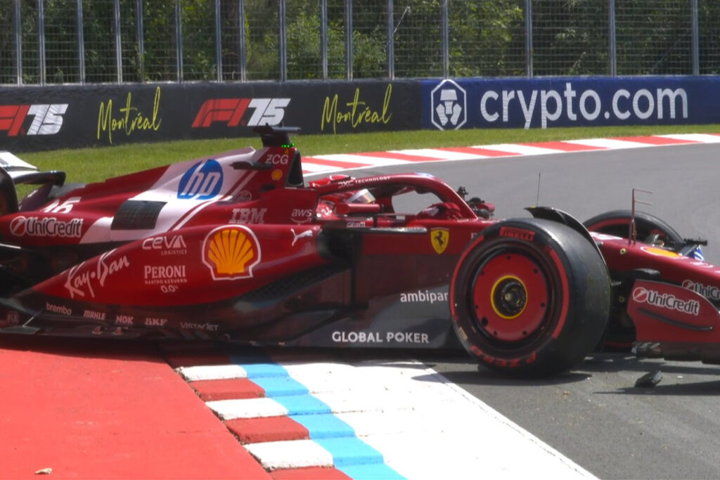 Formel 1 Charles Leclerc Crash Ferrari Kanada 2025
