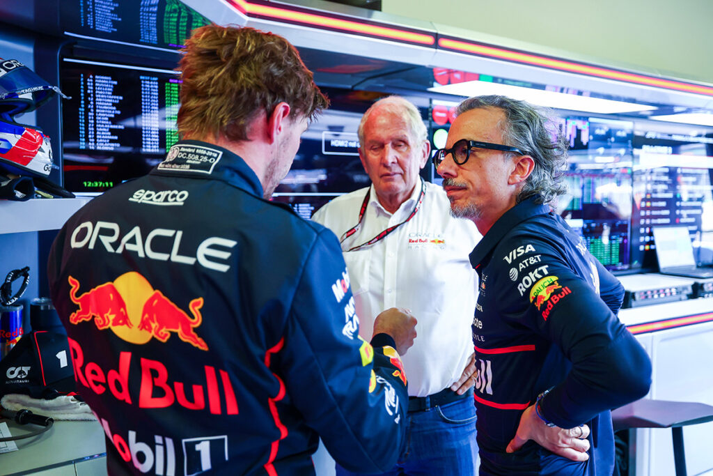 Formel 1 Max Verstappen Dr Helmut Marko und Laurent Mekies Red Bull Mexiko 2025