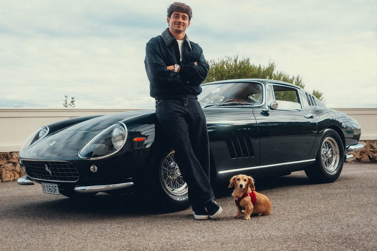 Charles Leclerc vor seinem Ferrari 275 GTB, Credit: Charles Leclerc Instagram