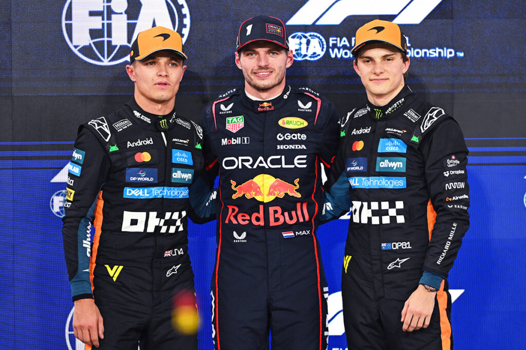 Formel 1 Lando Norris, Max Verstappen und Oscar Piastri Abu Dhabi 2025