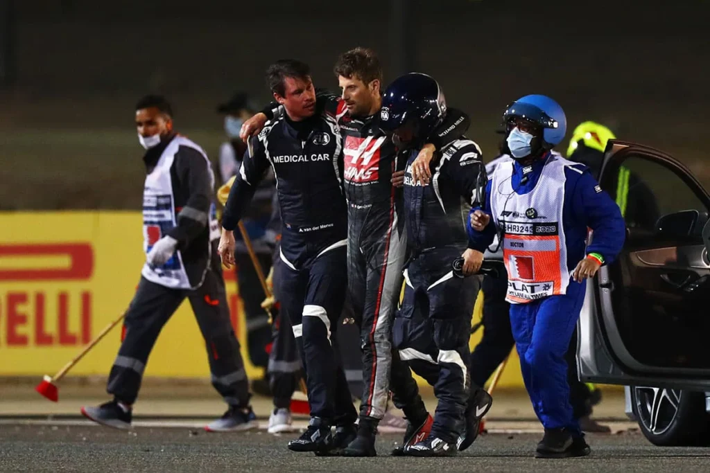 Romain Grosjean, Unfall 2020 Bahrain, Credit: F1 TV
