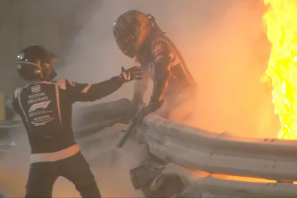 Romain Grosjean, Unfall 2020 Bahrain, Credit: F1 TV